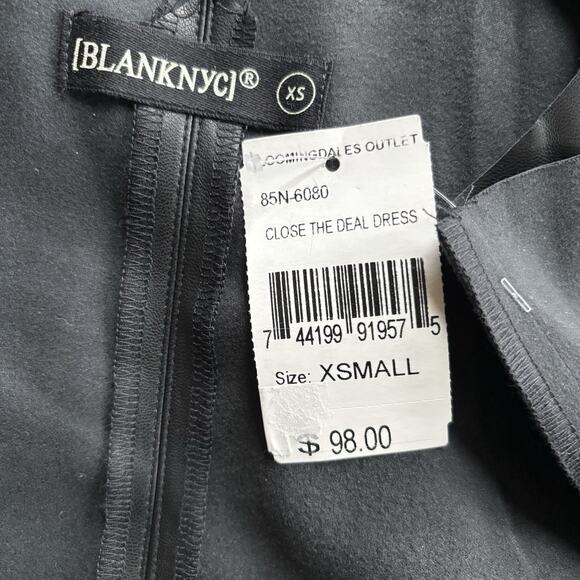 NWT BlankNYC Size XS ‘Close The Deal’ Black Vegan Leather Stud Mini Dress - Picture 6 of 7